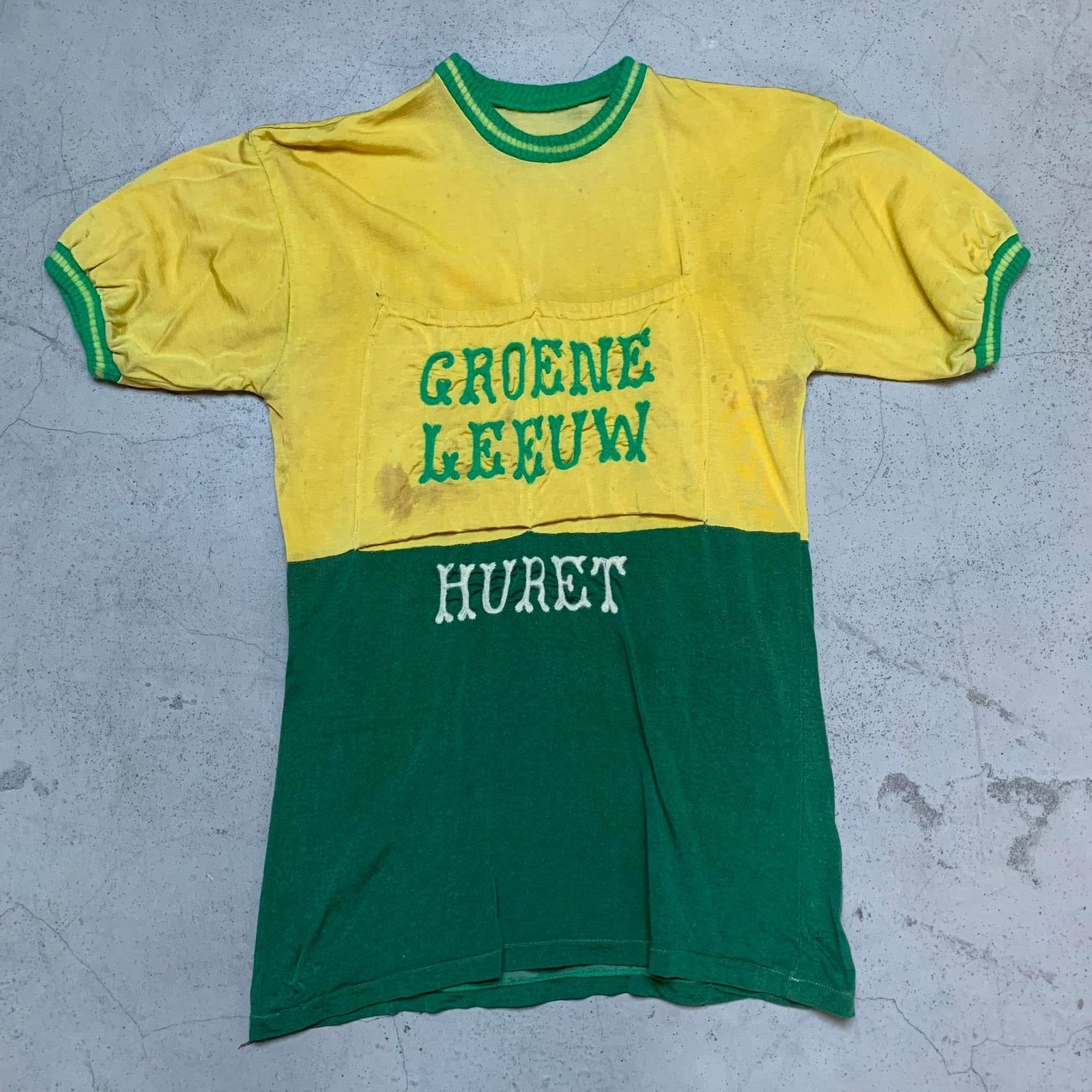 Groene Leeuw Huret 1950-53 koerstrui wielertrui, Enlèvement ou Envoi, Comme neuf, S