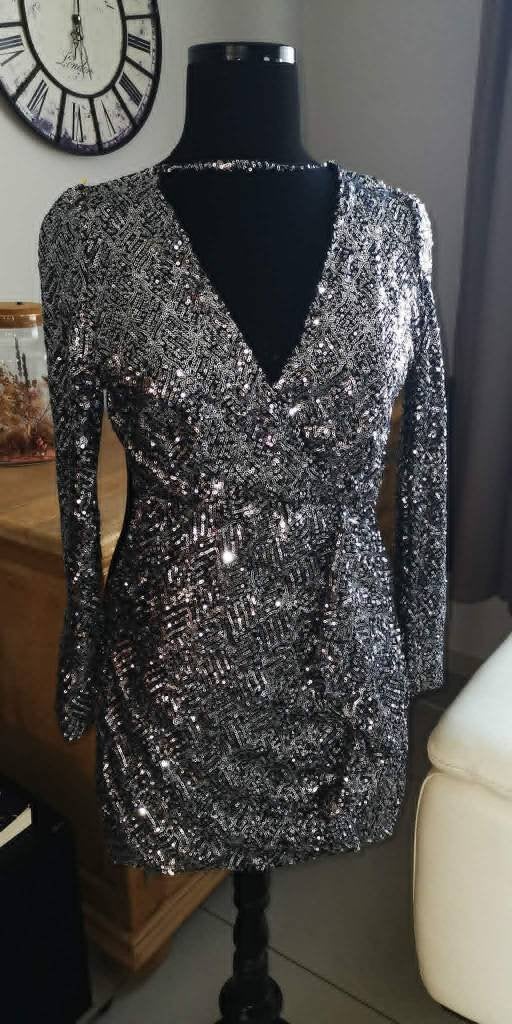 glitter kleedje, Kleding | Dames, Jurken, Zwart, Italiaans, Zo goed als nieuw, Boven de knie