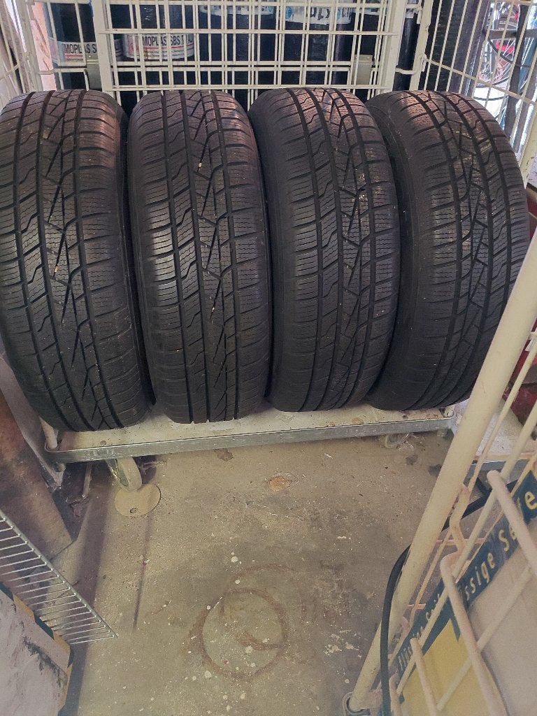 Autoband met alu velg  4X, Ophalen, 16 inch, Banden en Velgen, All Season