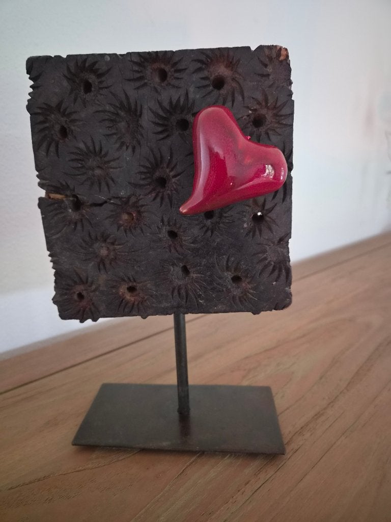 Vintage houten drukblok, Ophalen