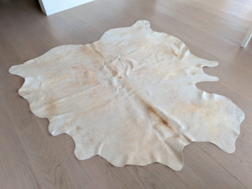 IKEA KOLDBY koeienhuid tapijt, Huis en Inrichting, Ophalen, Gebruikt, Leer, Beige