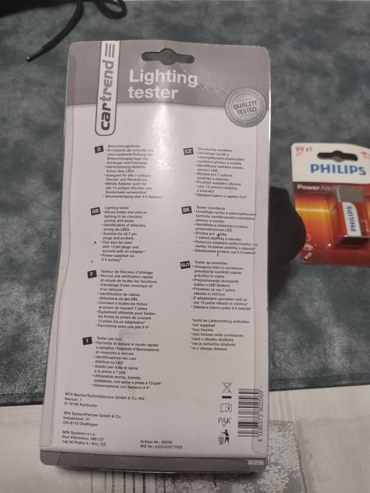 Meet apertuur voor meten defect lampen aanhangwagen, Ophalen
