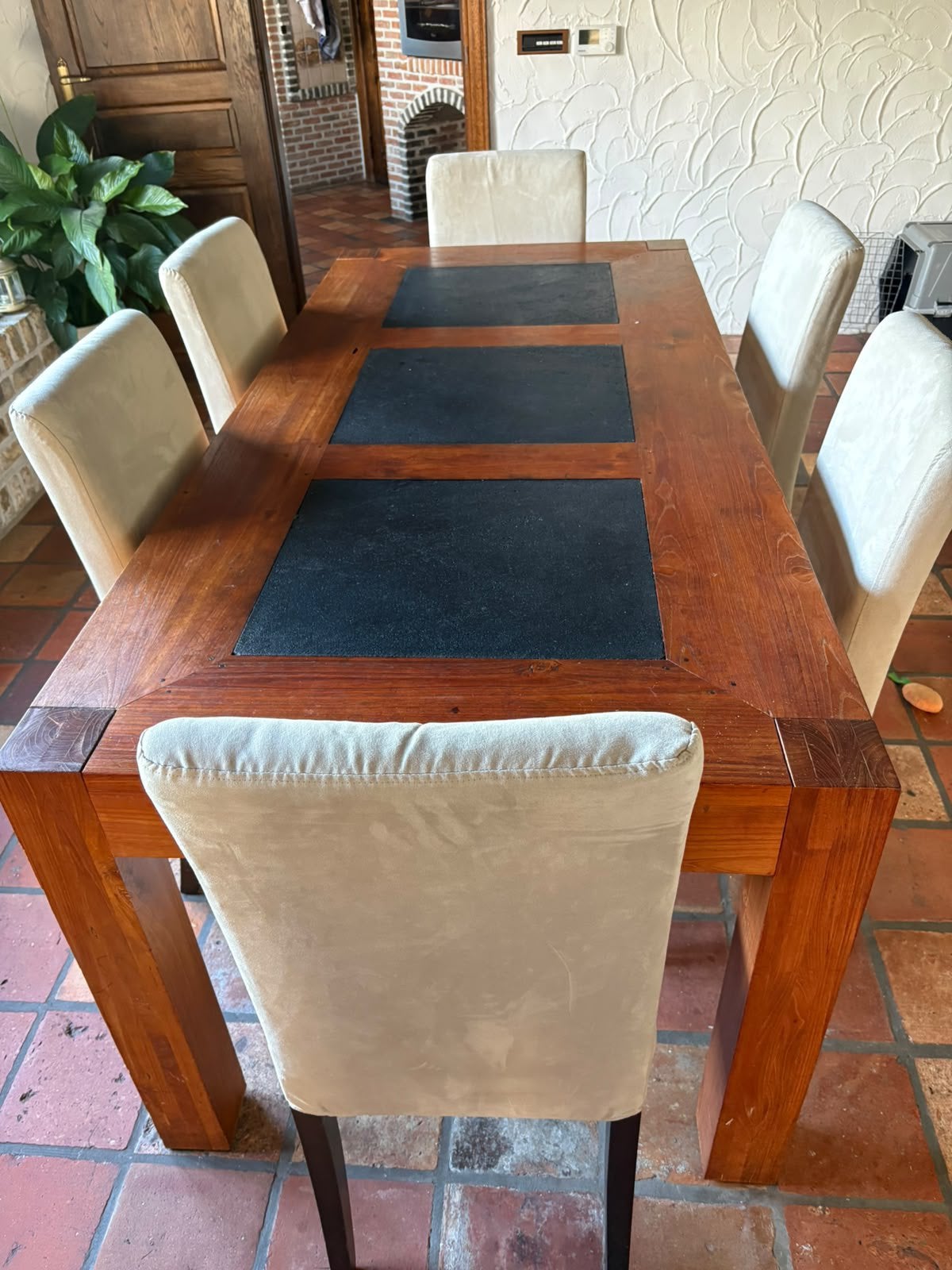 Très belle table à manger en teck massif, Maison & Meubles, Teck, 150 à 200 cm, Cinq personnes ou plus, Enlèvement