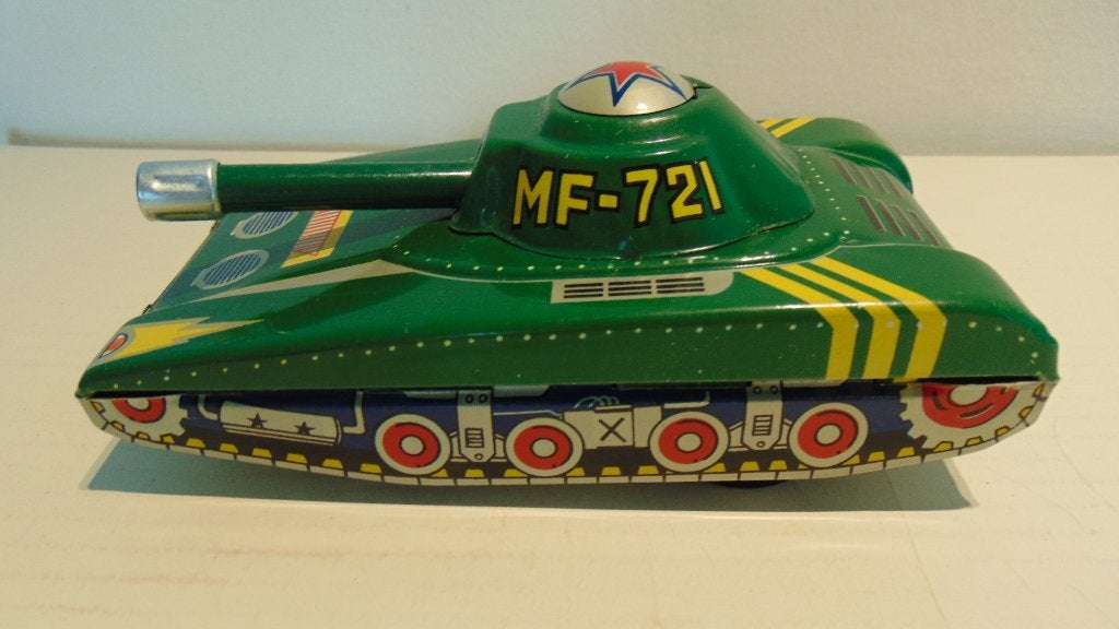 Blikken Licht Tank MF 721 jaren 60, Verzamelen, Ophalen of Verzenden, Zo goed als nieuw