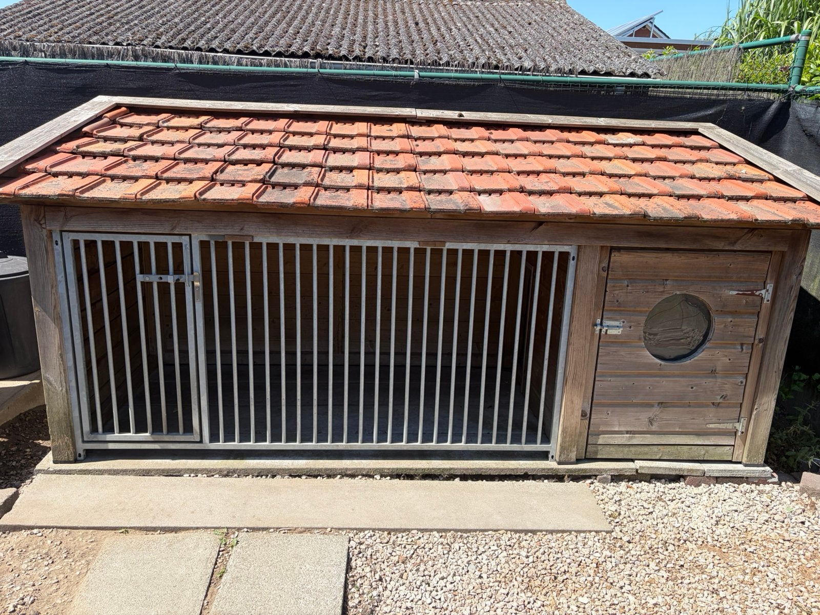 Hondenkennel Rex (grondmaat 316 x 167) met nachthok., Dieren en Toebehoren, Hondenhokken, Ophalen, Zo goed als nieuw, Hondenkennel