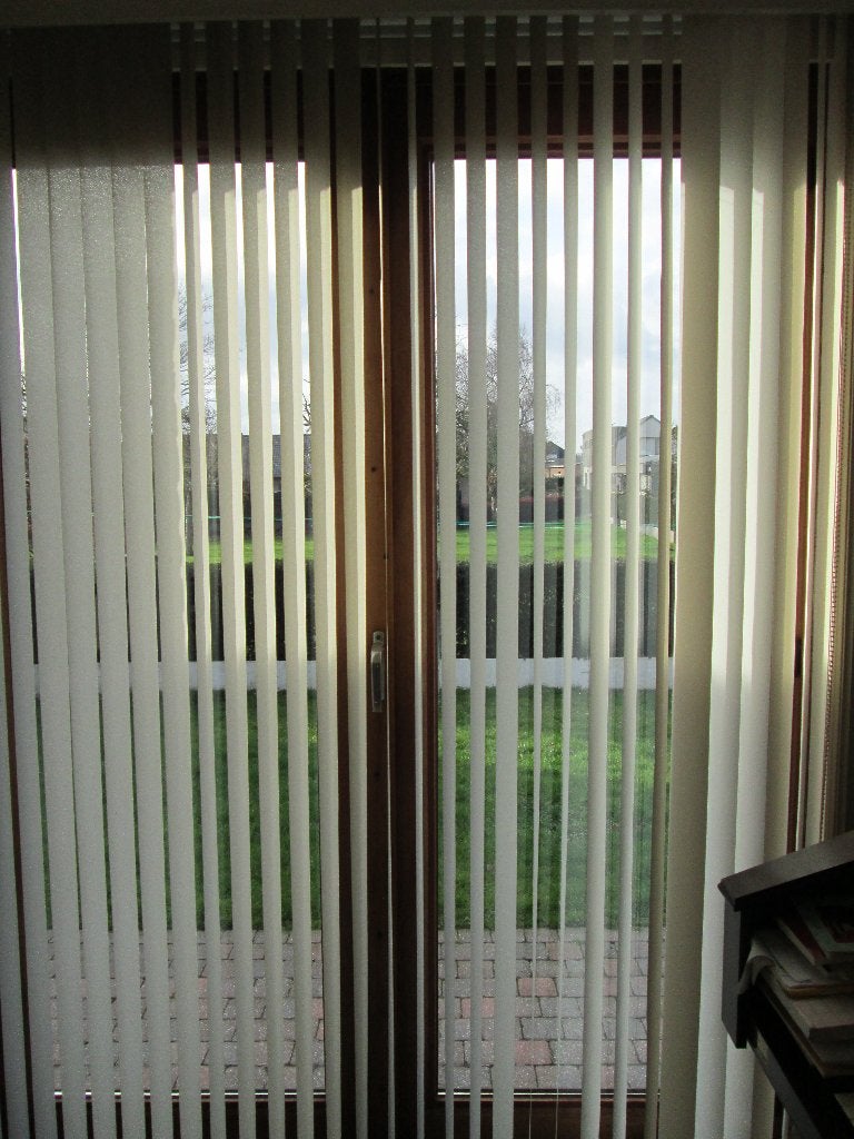 raamdecoratie, Huis en Inrichting, Stoffering | Gordijnen en Lamellen, Ophalen, Gebruikt, Lamellen, Crème