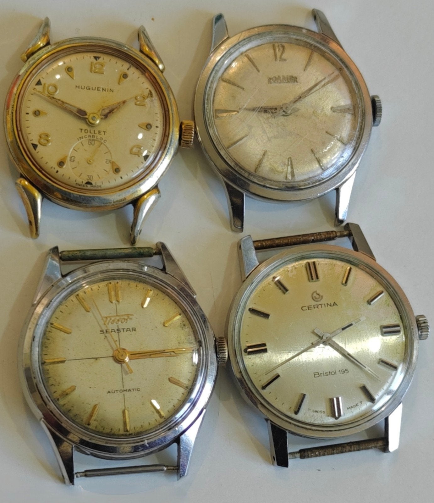 Lot montres vintage, Bijoux, Sacs & Beauté, Enlèvement ou Envoi, Or, Tissot