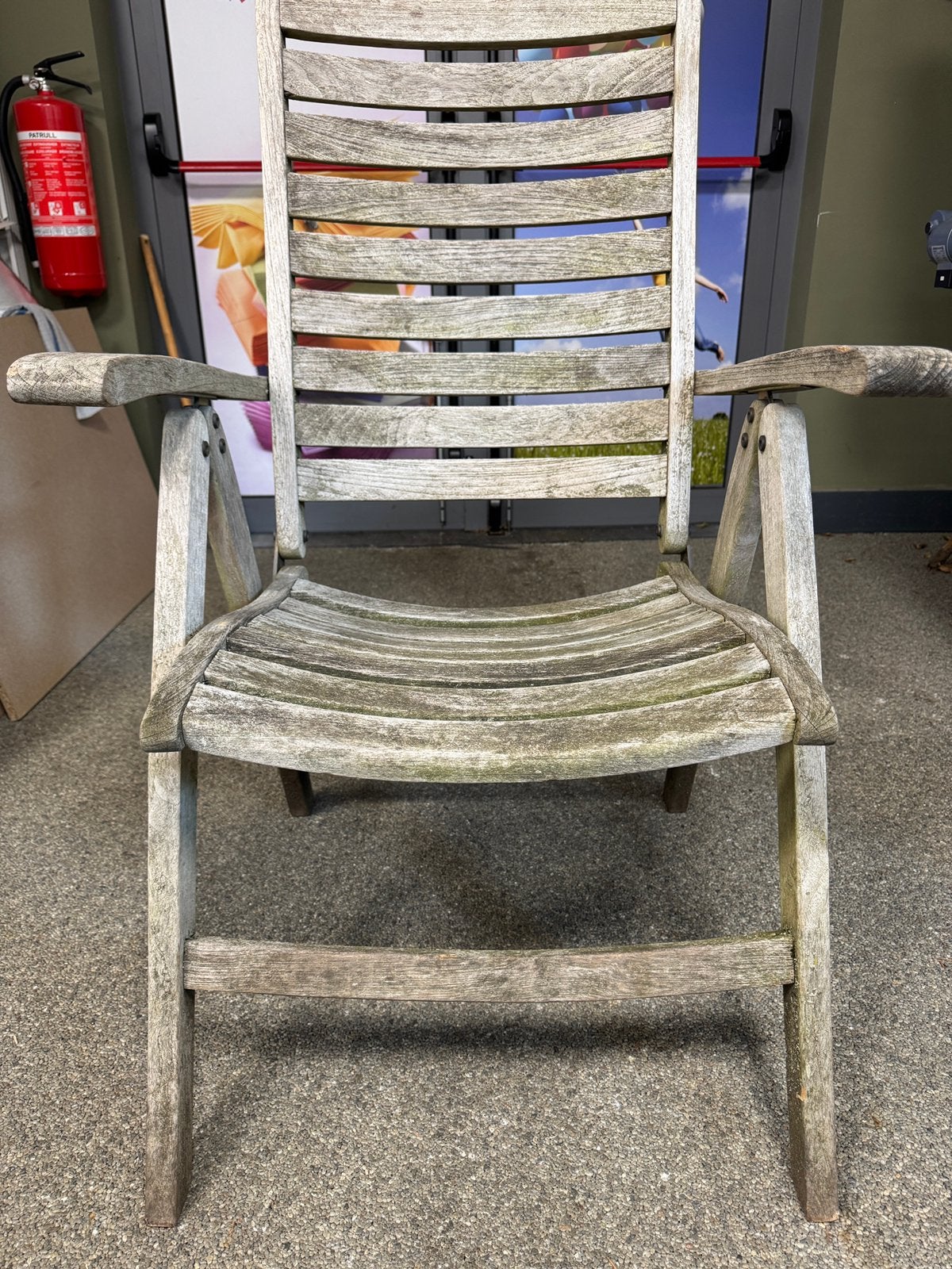 Chaise de jardin en teck - assise réglable, Enlèvement, Utilisé, Bois