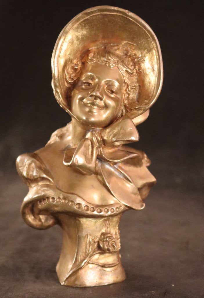 Buste Art Nouveau en bronze de Paris, Enlèvement ou Envoi, Art nouveau, Buste