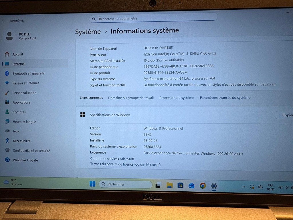 PC DELL Latitude 5440 neuf, Neuf, 256 GB, 14 pouces, Enlèvement