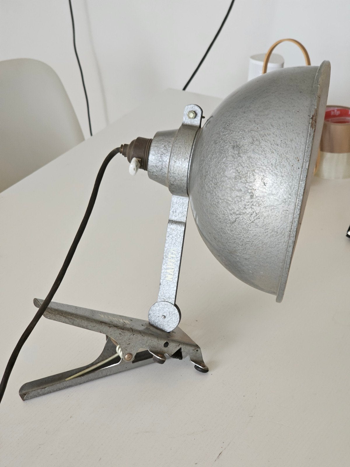 vintage industriële Narita klemlamp uit de jaren 60, 
diamet, Ophalen of Verzenden