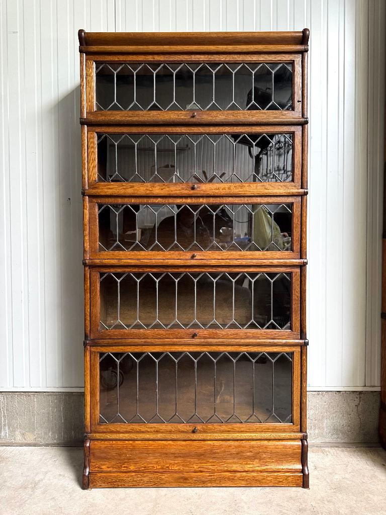 antieke GLAS-IN-LOOD Globe Wernicke BOEKENKAST vitrinekast, Enlèvement ou Envoi