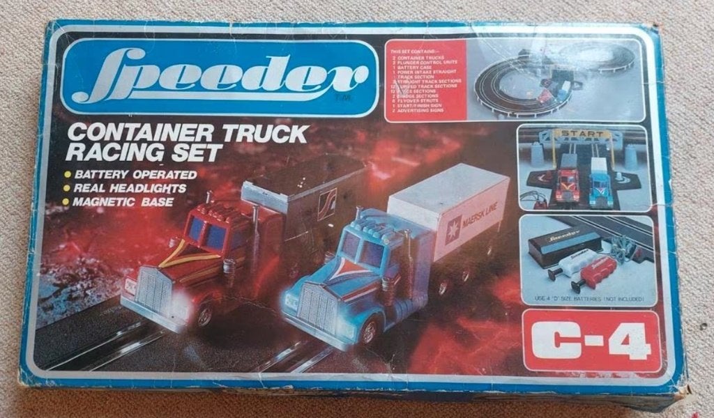 Vintage truck racing set, Kinderen en Baby's, Speelgoed | Racebanen, Ophalen of Verzenden, Gebruikt