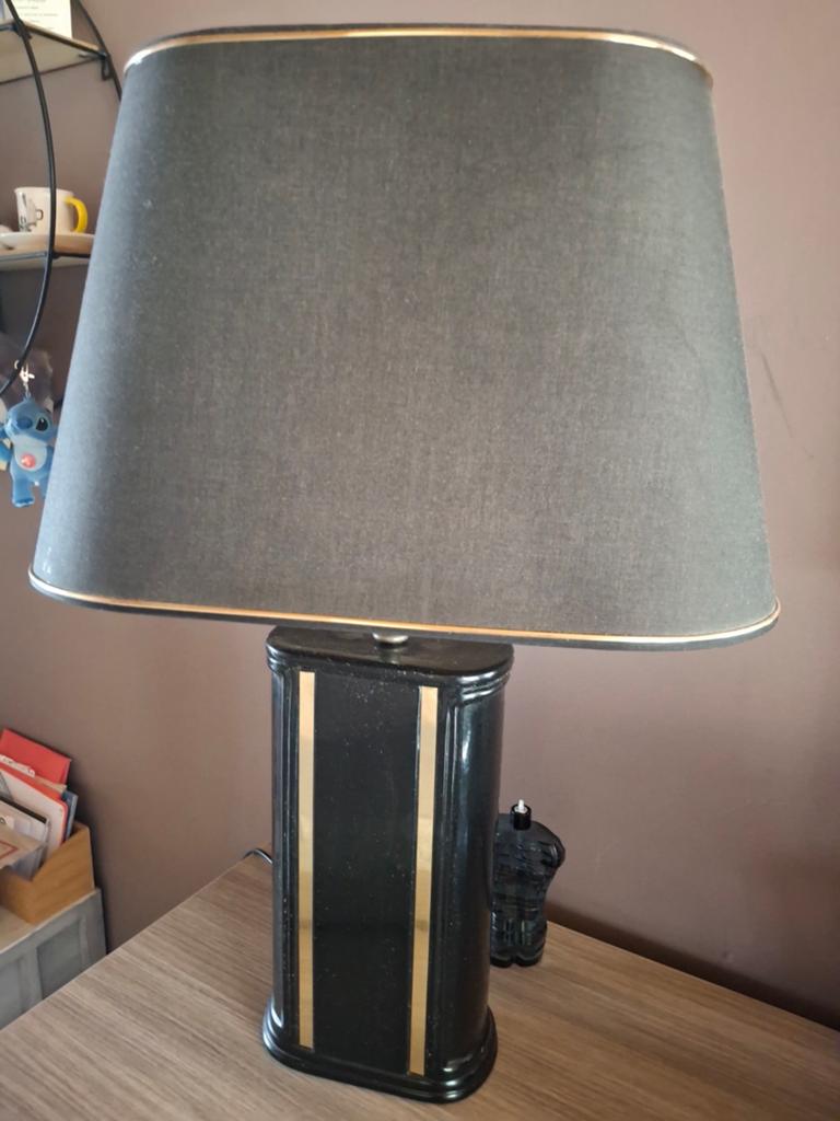 Vintage zwart met goudkleurige rand huislamp, Huis en Inrichting, Ophalen