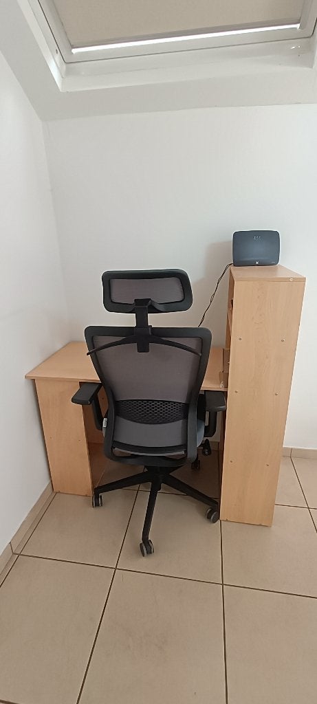 Bureau 120x120x55cm avec chaise bureau, Bureau d'ordinateur, 120 cm, Démontable, Utilisé