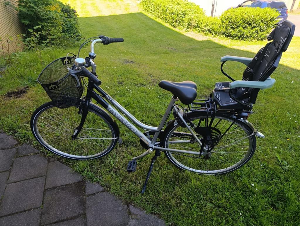 Damesfiets met fietsstoel, Ophalen