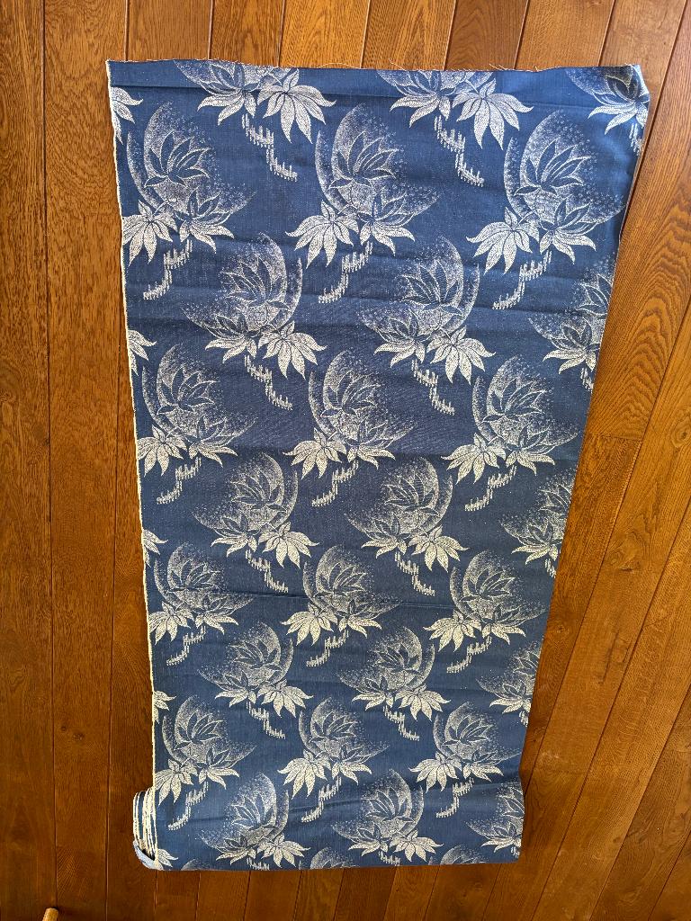 Tissu en toile à motif floral, Neuf, Coton, 120 cm ou plus, Bleu