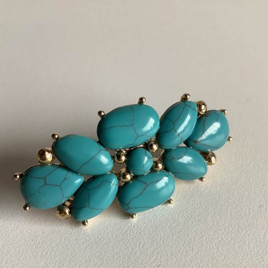 Broche Monet vintage en métal doré des années 1960-1980, Bijoux, Sacs & Beauté, Enlèvement ou Envoi, Or, Comme neuf, 4 à 7 cm