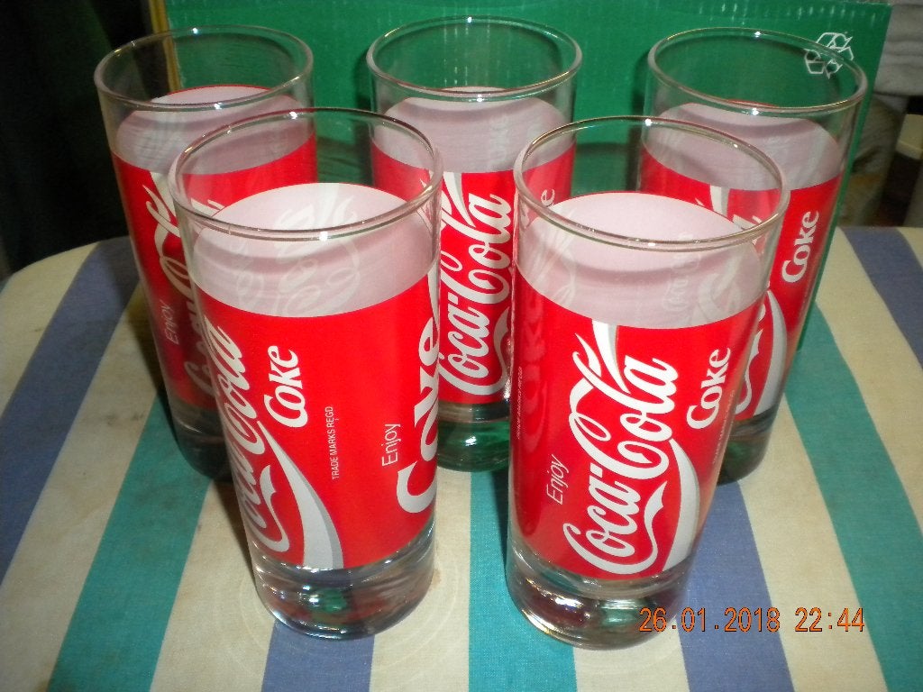 Coca-cola glazen (5st. - 4st. - 2st. - 3x 1st.- 3st.), Ophalen