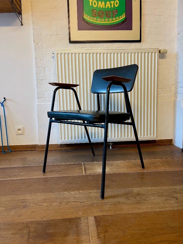 Pierre Guariche Model M stoel voor Meurop, Maison & Meubles, Chaises, Enlèvement, Noir, Métal
