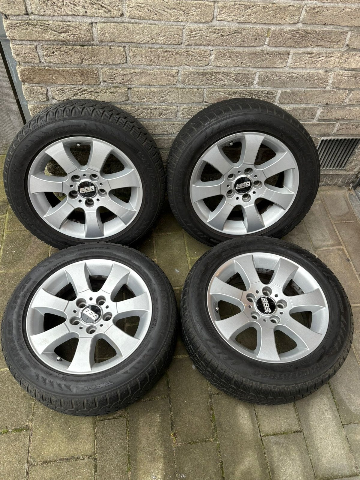 4 jantes BBS avec pneus d'hiver à vendre, Autos : Pièces & Accessoires, Enlèvement, Pneus hiver, Jante(s)