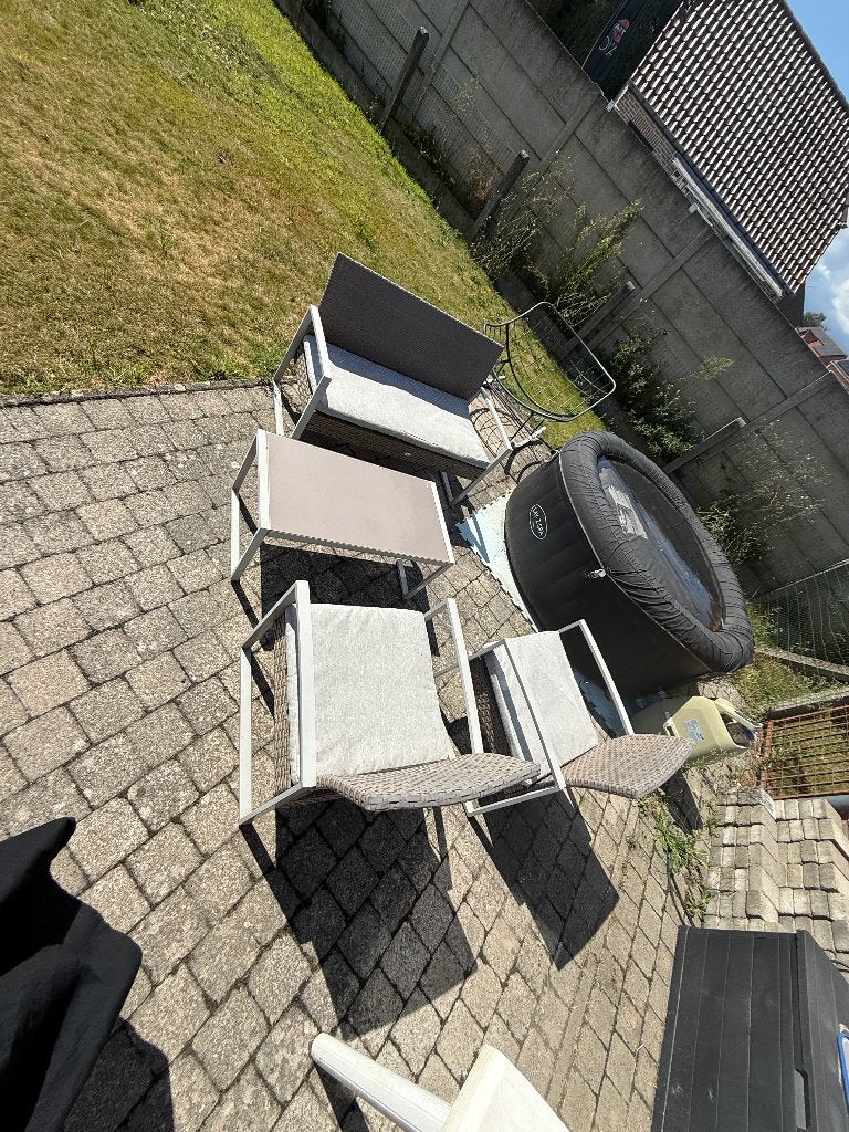 Loungeset, Tuin en Terras, Ophalen, 4 zitplaatsen, Gebruikt, Rotan