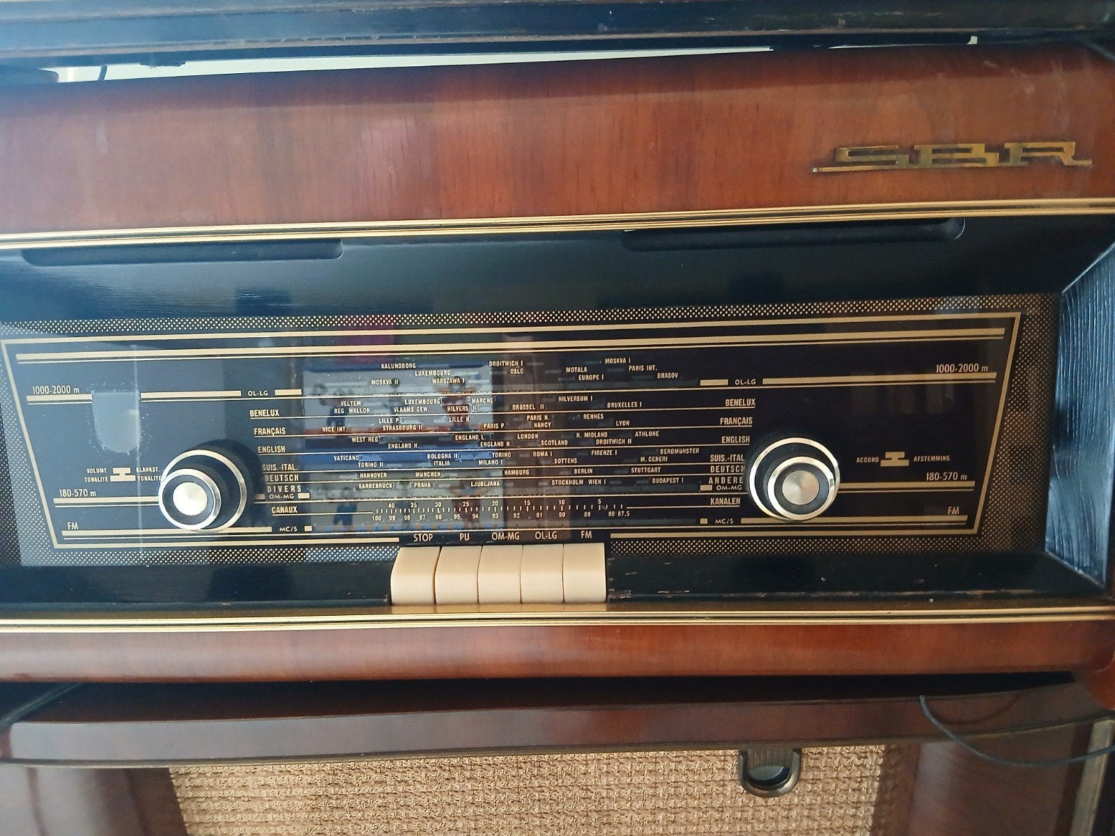 Prachtige vintage SBR buizenradio – Werkend! – Jaren 50/60 r, Ophalen