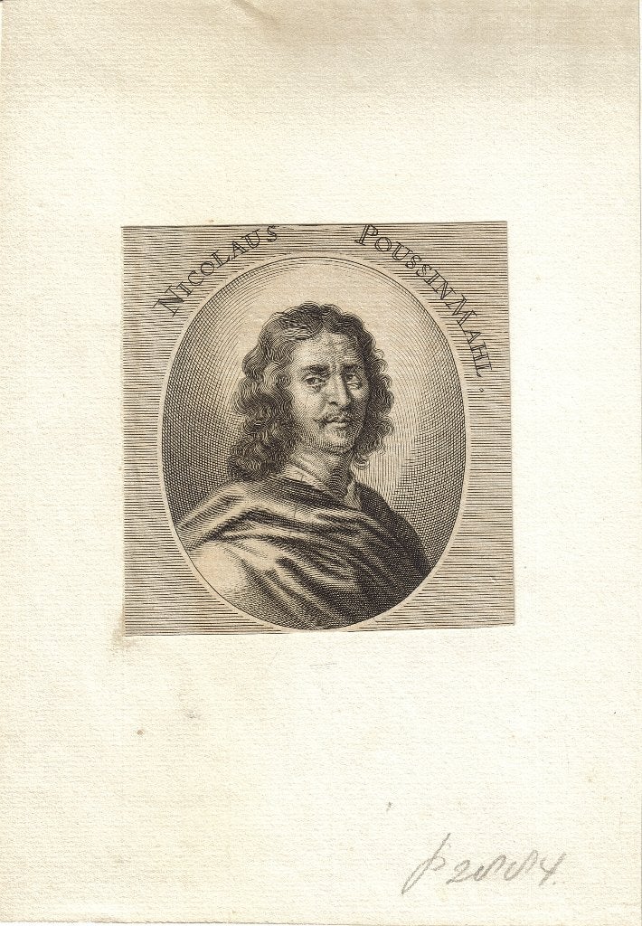 18e eeuwse gravure "Nicolas Poussin", afgekeurde proefdruk, Antiek en Kunst, Ophalen