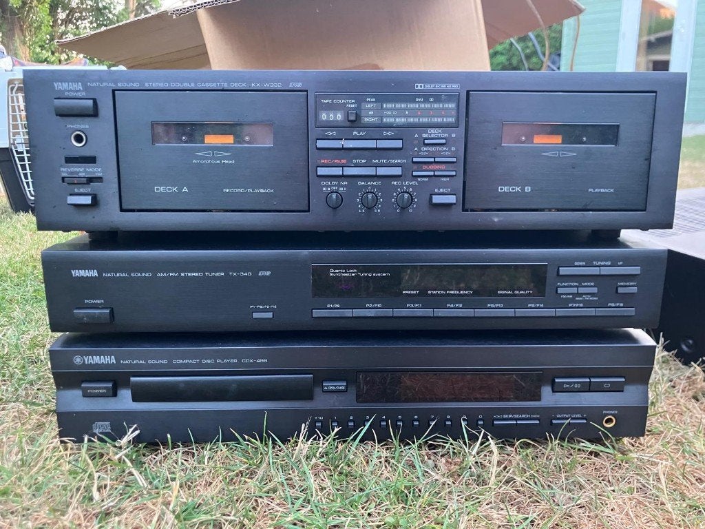 Bloc Yamaha : platine cassette double + tuner + lecteur CD, TV, Hi-fi & Vidéo, Enlèvement, Utilisé, Yamaha