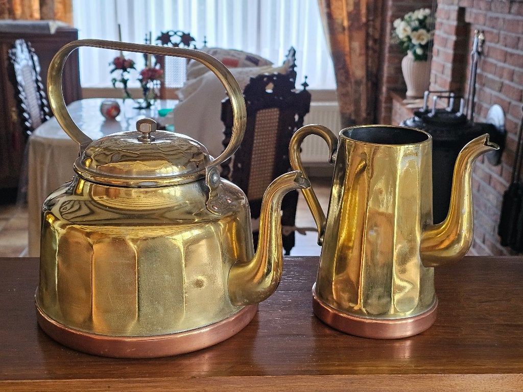 Koperen vintage Jima Art Deco koffieset, Antiek en Kunst, Ophalen, Koper