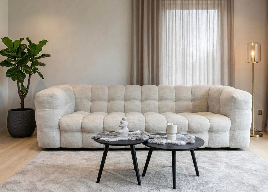 Canapé tendance « Cloud » - Tissu texturé beige, Enlèvement, Comme neuf