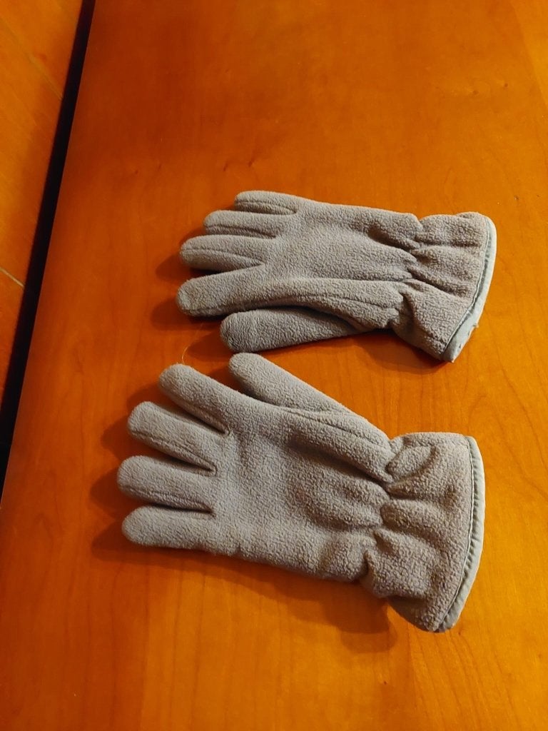 Grijze fleece handschoenen maat M, Kleding | Dames, Ophalen, Gedragen, Maat 38/40 (M), Handschoenen