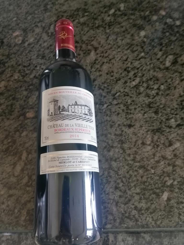 Château de la Vieille Tour Bordeaux Supérieur van 2014, Collections, Vins, Enlèvement, Vin rouge