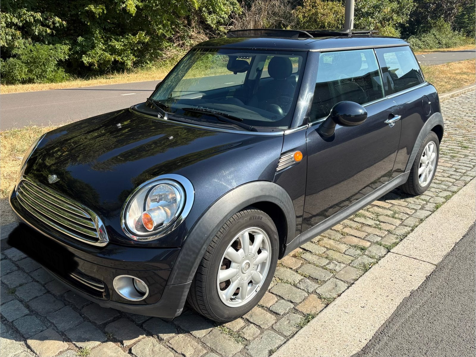 Mini cooper* 112000 KM!*airco* pano dak* LEZ zone ✅*, Parkeersensor, Zwart, Leder en Stof, Zwart