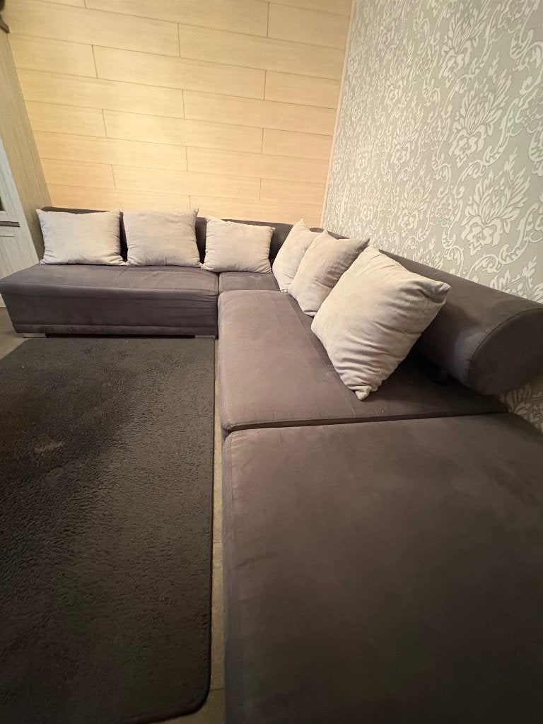 3 delige hoek zetel met poef, Maison & Meubles, Banc d'angle, Quatre personnes ou plus, Enlèvement, Utilisé