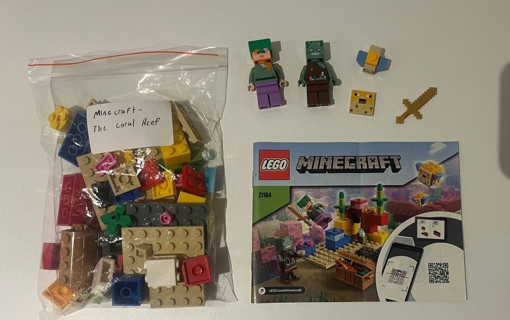 Lego Minecraft The Coral Reef - 21164, Lego, Ensemble complet, Comme neuf, Enlèvement