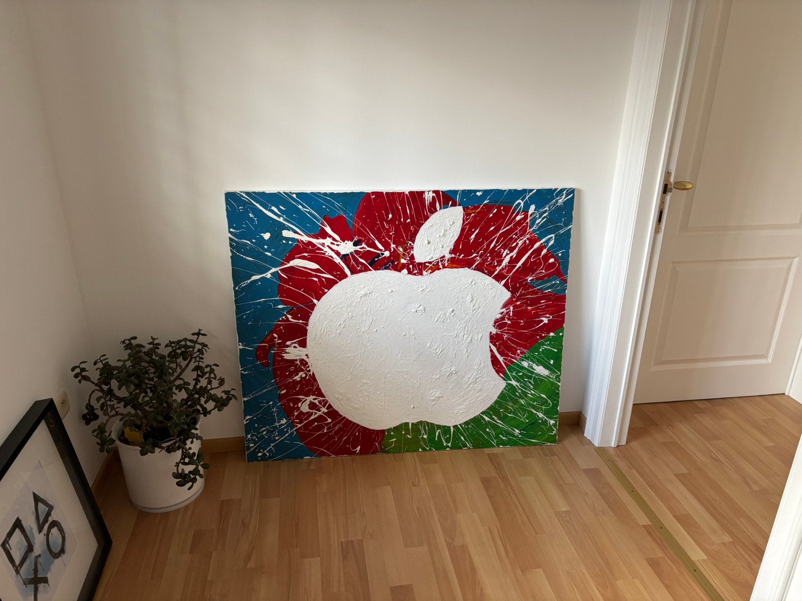 Prachtig Apple schilderij op doek ( 100x120), Ophalen