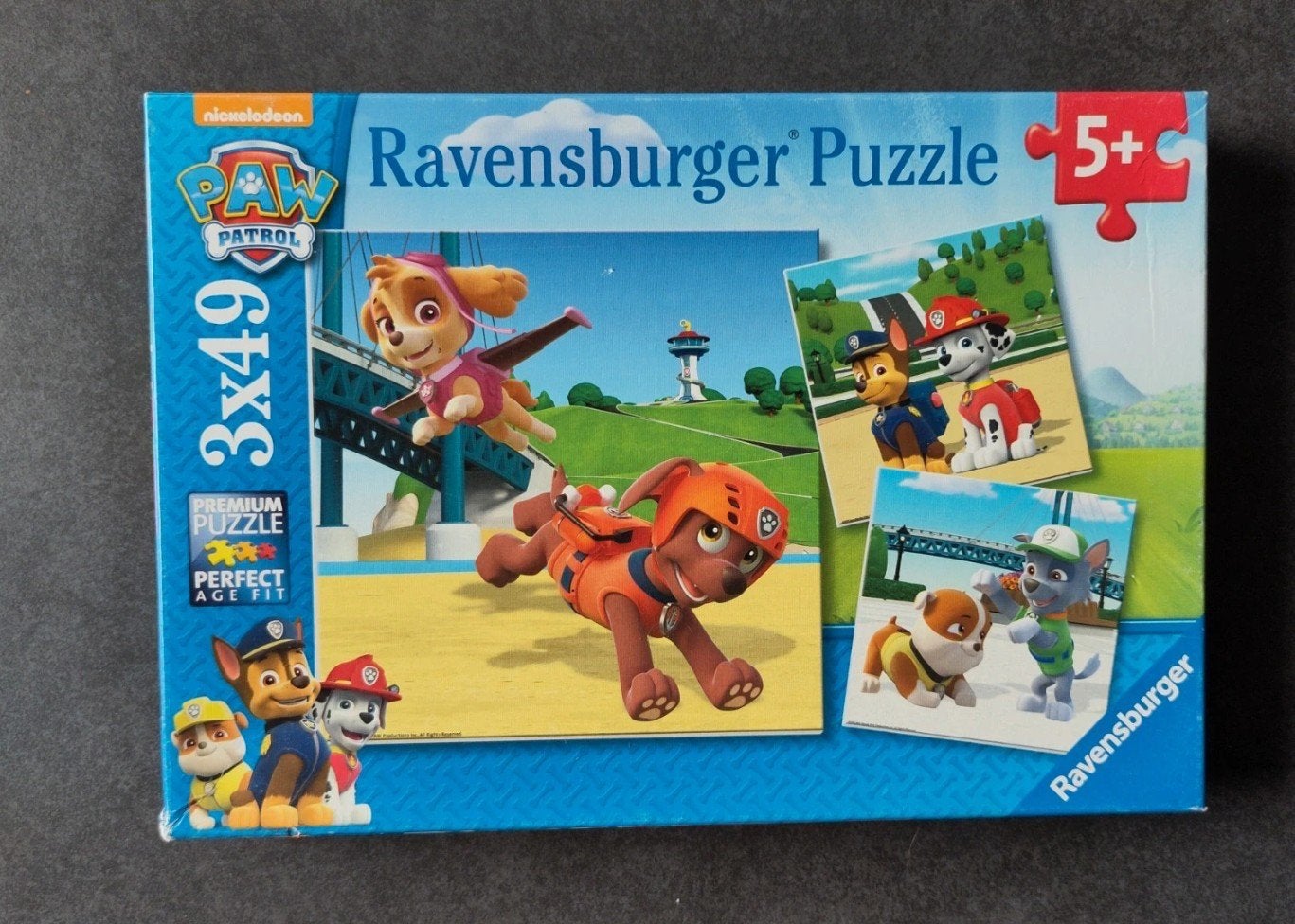 3 puzzels Paw Patrol 49 stukken, Ophalen of Verzenden, 10 tot 50 stukjes, Zo goed als nieuw, 2 tot 4 jaar