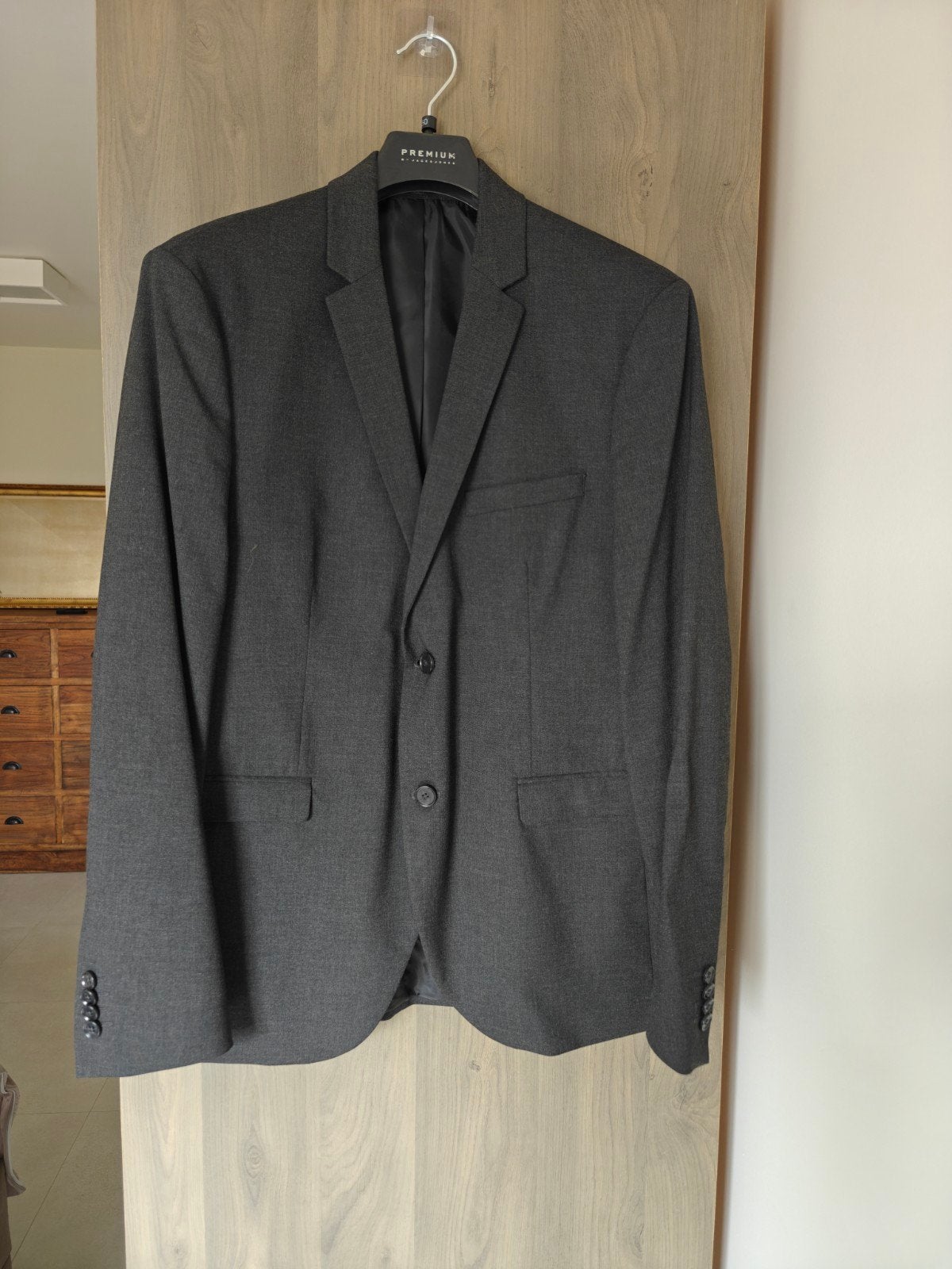 kostuum grijs slim fit maat 52, Kleding | Heren, Kostuums en vesten, Ophalen of Verzenden, Maat 52/54 (L), Grijs