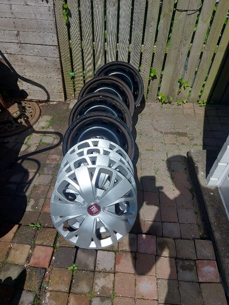 4stalen velgen met sierdeksel fiat ducato, Auto-onderdelen, Banden en Velgen, Ophalen, Gebruikt, 16 inch, Velg(en)