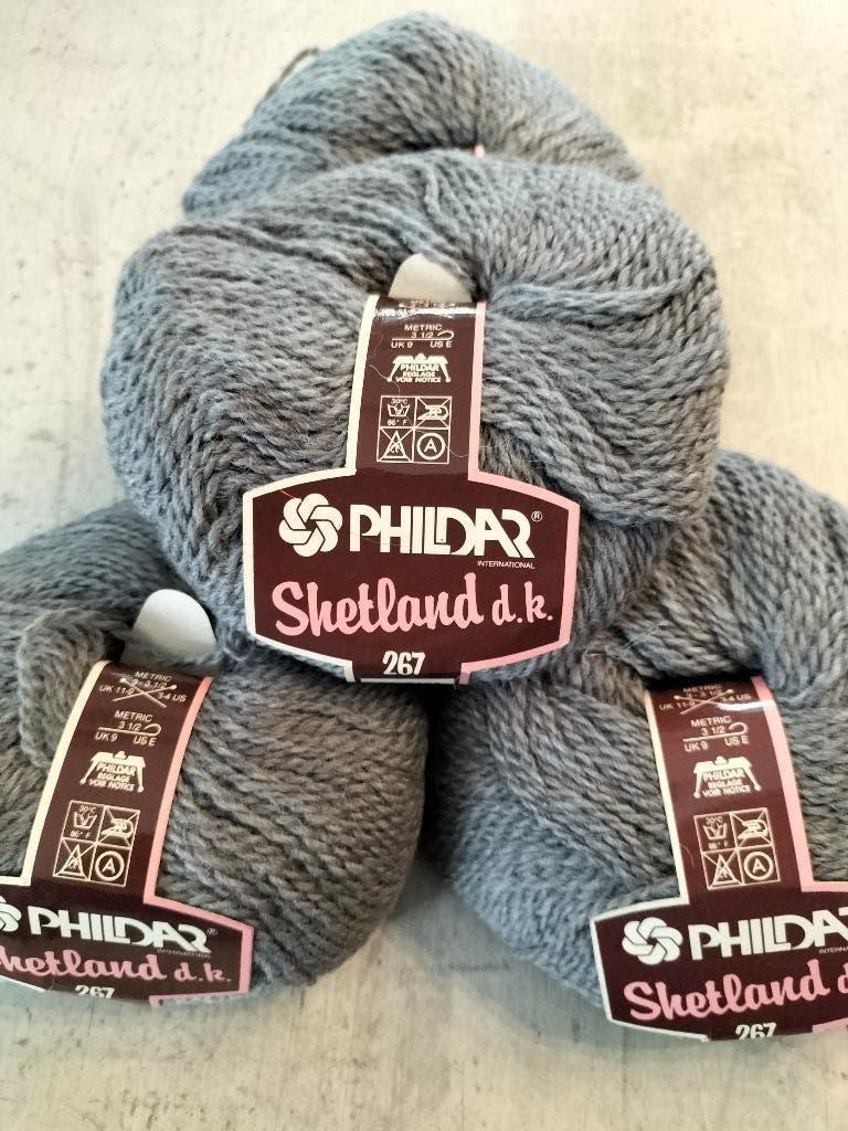 4 pelote de laine Phildar Shetland (4pelotes gris moyen) C2., Hobby & Loisirs créatifs, Enlèvement ou Envoi