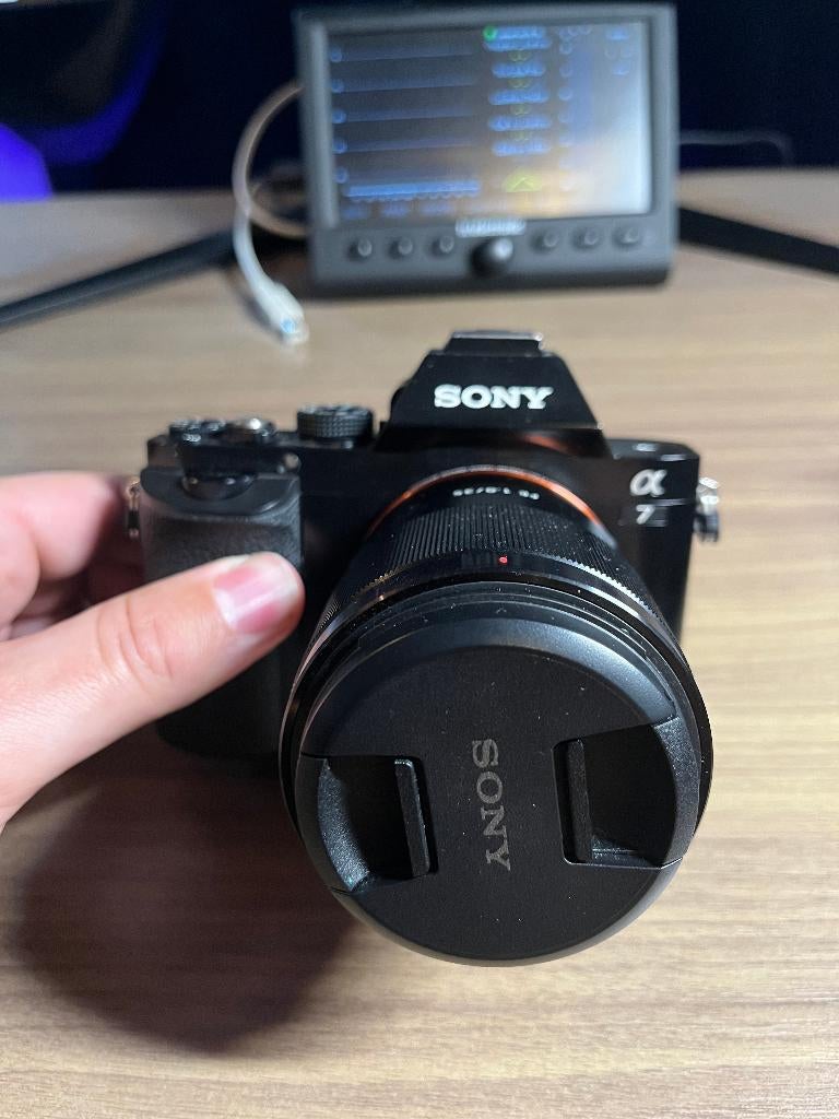 Hybrid sony Alpha 7 + Objectif Sony E 35mm f/1.8 + Case, Ophalen, Zo goed als nieuw, Compact, Sony