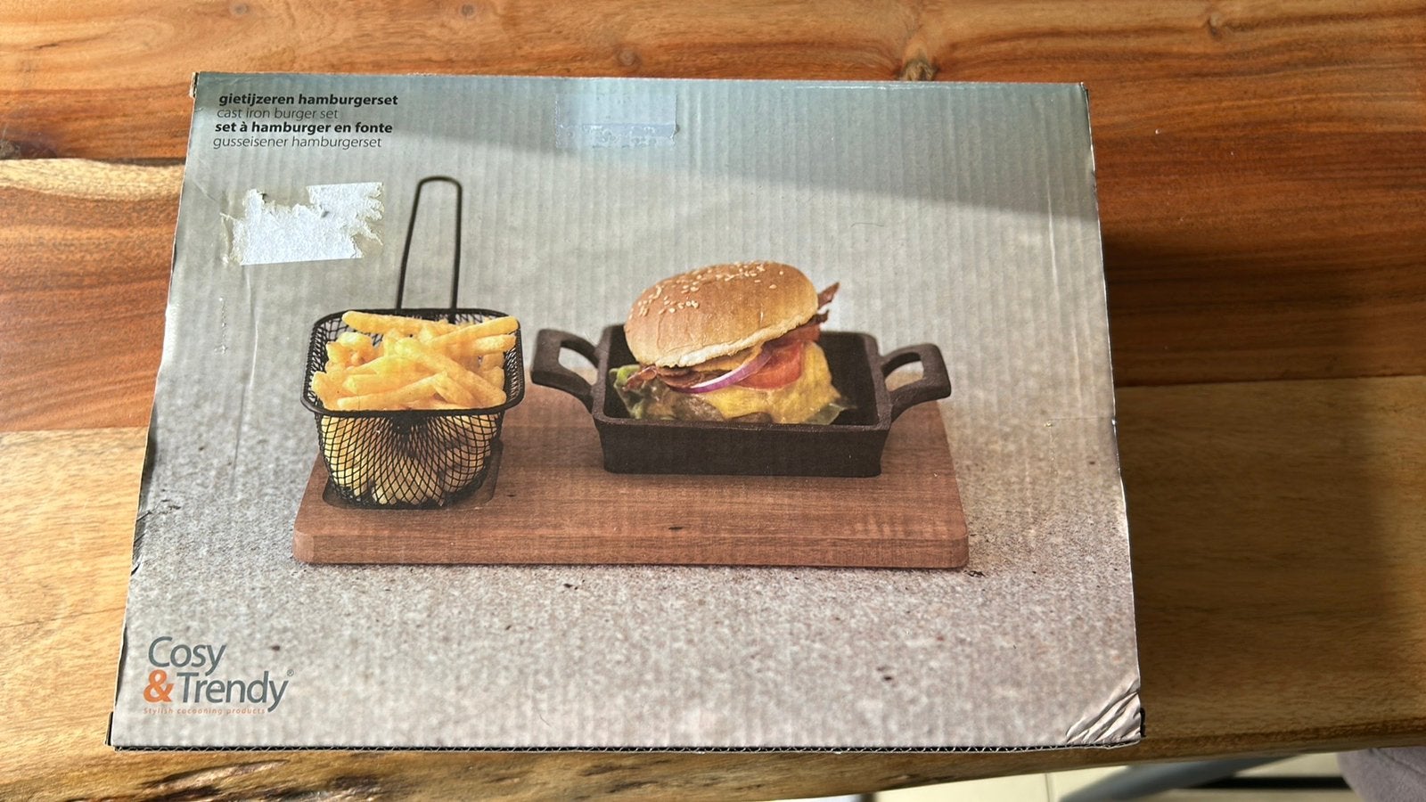 Cosy and Trendy - Hamburger set, Serveerplank, Nieuw, Ophalen of Verzenden, Afgeronde hoeken
