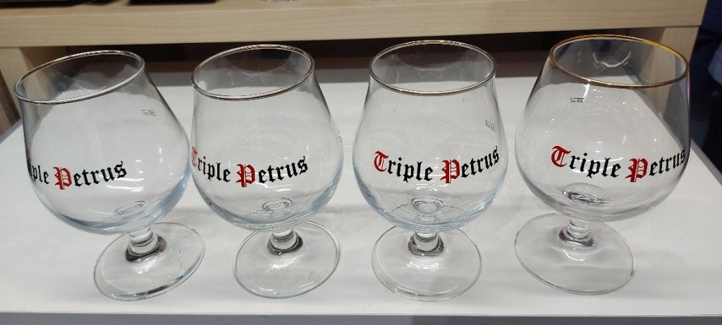 Petrus glazen 0,50 per glas., Verzamelen, Ophalen, Zo goed als nieuw, Bierglas