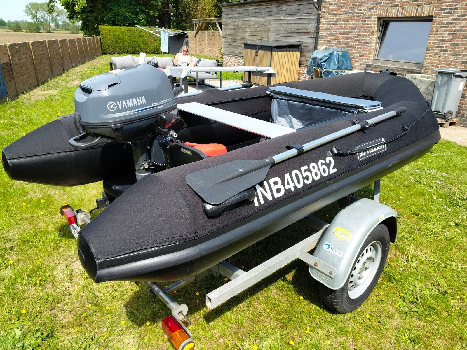 3D Tender- 6pk Yamaha - Riba Trailer, Watersport en Boten, Ophalen