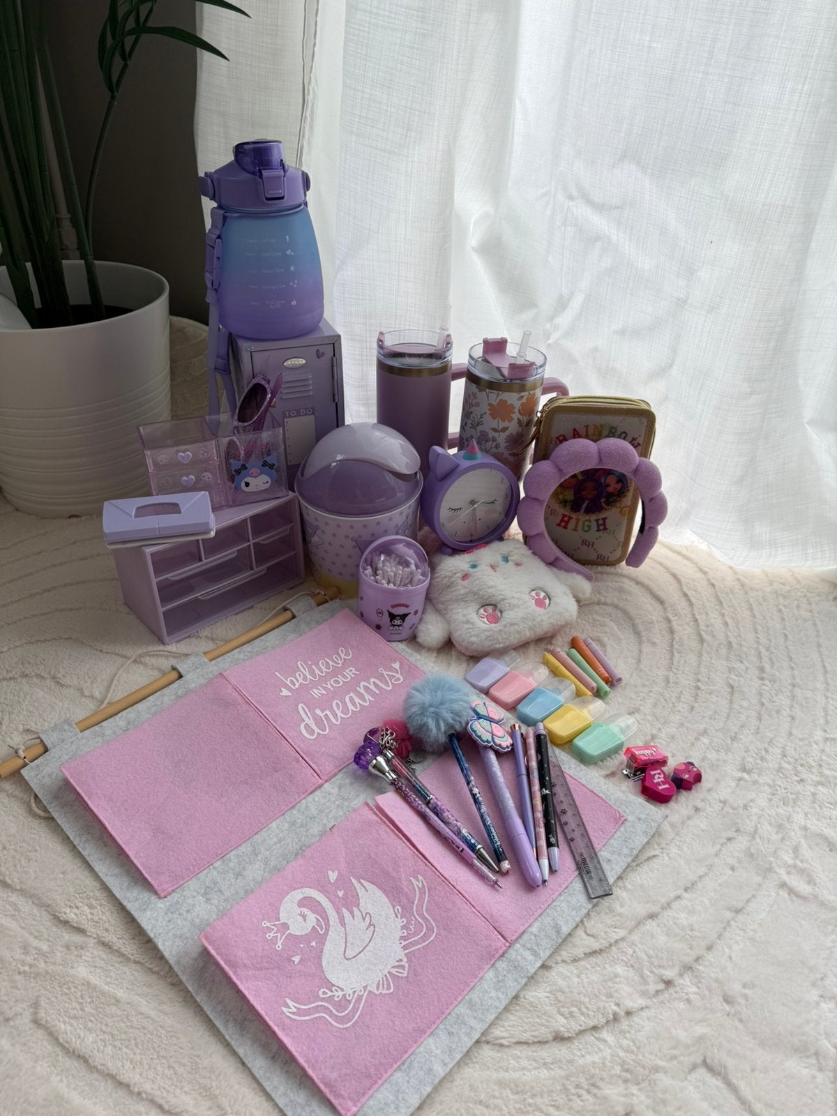 Ensemble complet d'accessoires Kuromi/lilas en un seul lot, Enlèvement, Comme neuf