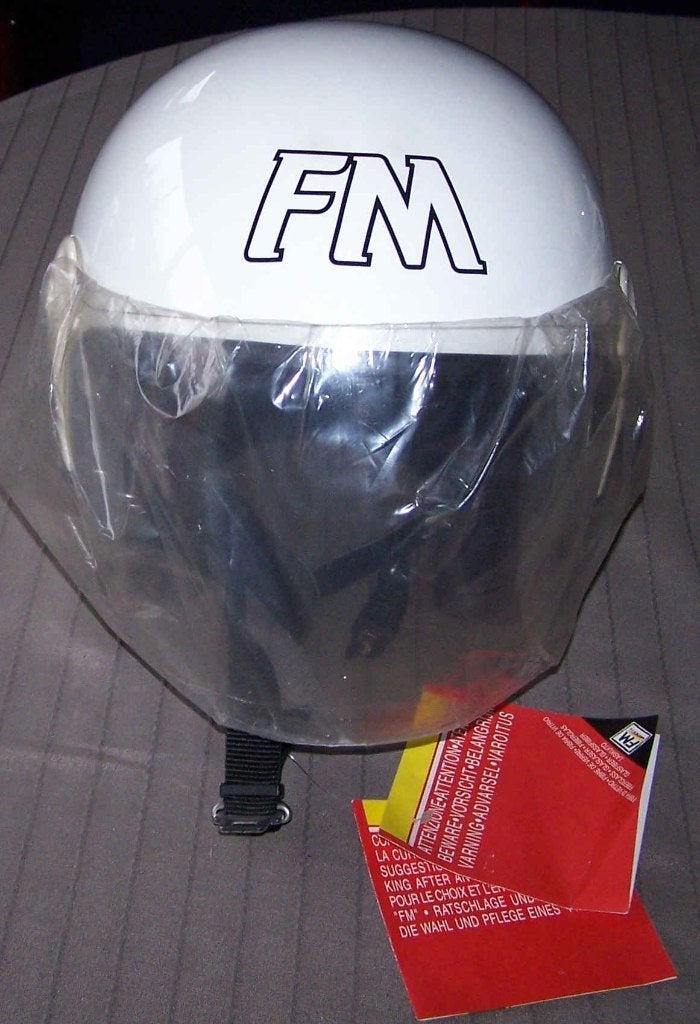 Witte Motorhelm FM, Motoren, Kleding | Motorhelmen, Ophalen of Verzenden, L, Overige merken
