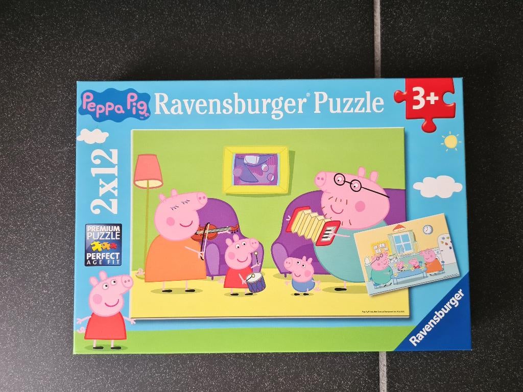 Puzzle pour enfants Peppa Pig 2x12 pièces, Enlèvement ou Envoi, 10 à 50 pièces, Comme neuf, 2 à 4 ans