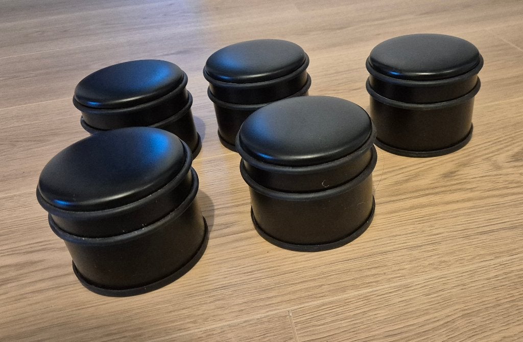 Butoirs de porte (cales portes) 1,1kg noirs mats (5 pièces), Métal, Intérieur, Comme neuf, Enlèvement