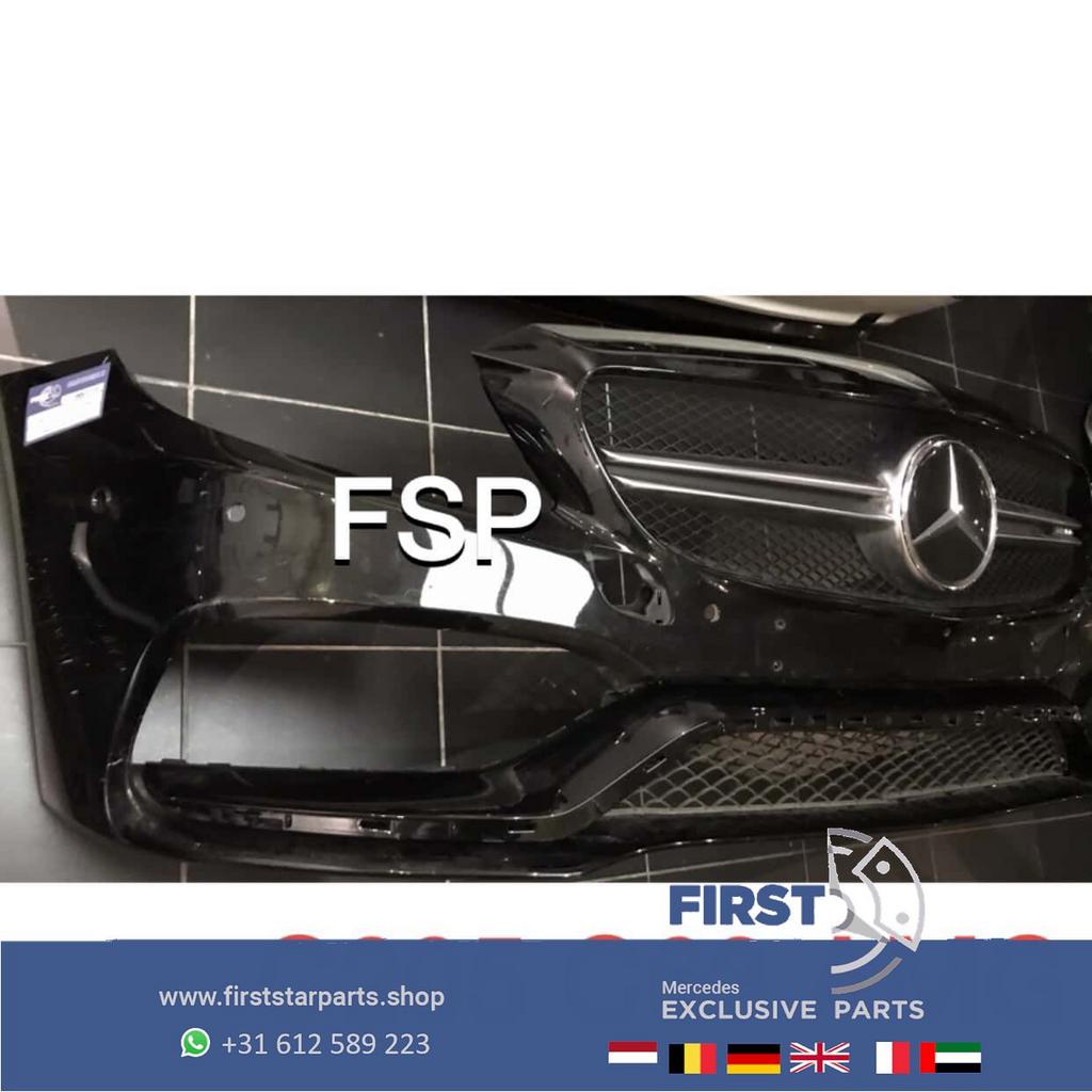 A205 C205 Mercedes C Klasse C63 AMG VOORBUMPER ZWART ORIGINE, Gebruikt, -, Voor, Ophalen of Verzenden